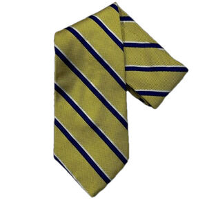 Lauren Ralph Lauren Gold Blue Striped Silk Neck Tie